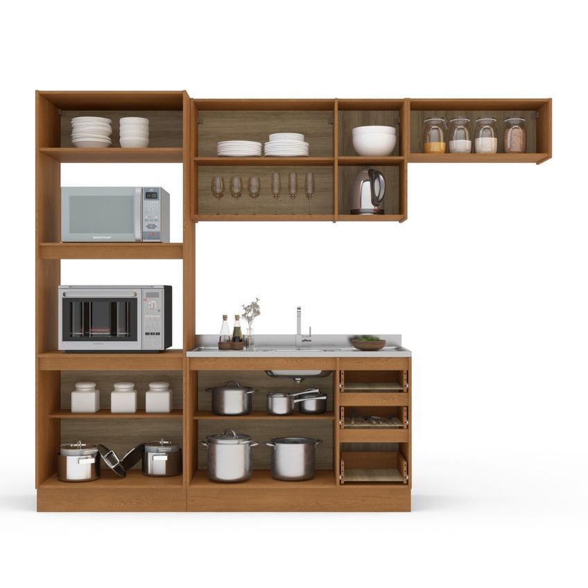 Cozinha Modulada 4 Peças Sem Pia Olivia Mobikasa - imagem 3