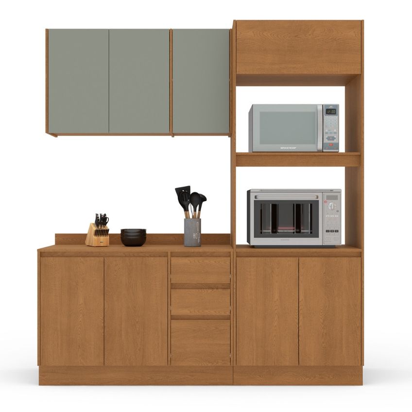 Cozinha Modulada 3 Peças Com Tampo Olivia Mobikasa - imagem 2