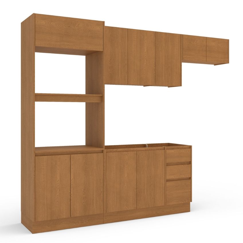 Cozinha Modulada 4 Peças Sem Pia Olivia Mobikasa - imagem 4