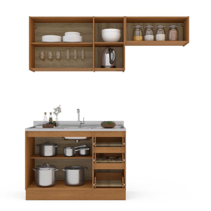 Cozinha Modulada 3 Peças Sem Pia Olivia Mobikasa - imagem 4