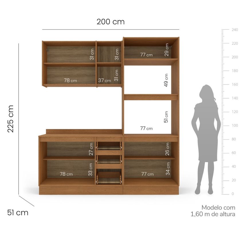 Cozinha Modulada 3 Peças Com Tampo Olivia Mobikasa - imagem 4