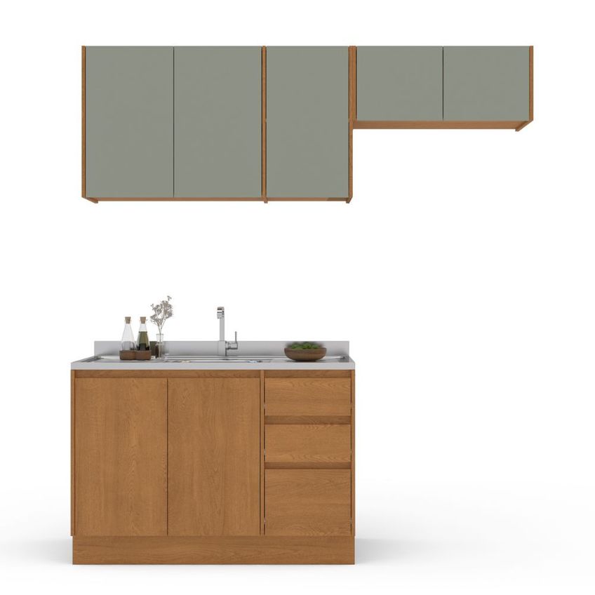 Cozinha Modulada 3 Peças Sem Pia Olivia Mobikasa - imagem 3