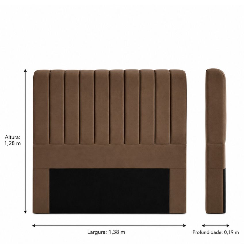 Cabeceira Estofada Casal 138cm Veludo Jade JSW Móveis - imagem 3