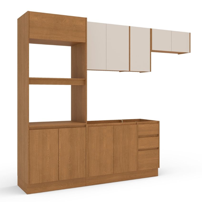 Cozinha Modulada 4 Peças Sem Pia Olivia Mobikasa - imagem 4