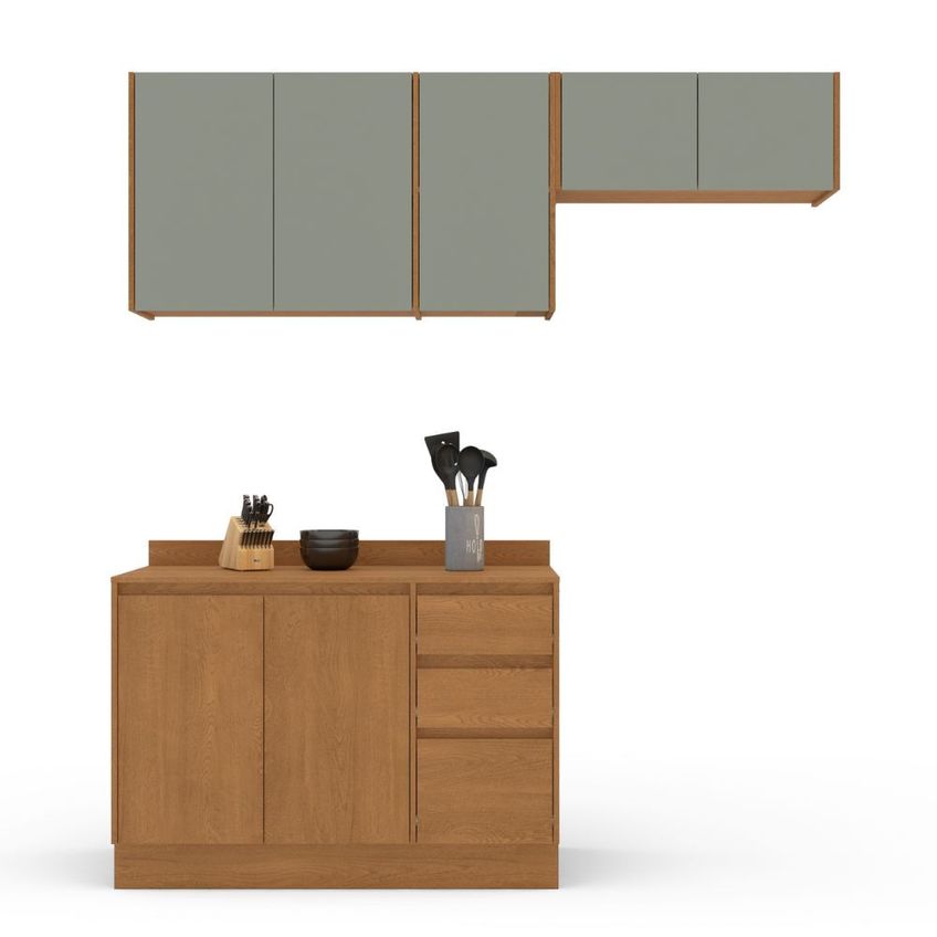 Cozinha Modulada 3 Peças Com Tampo Olivia Mobikasa - imagem 3