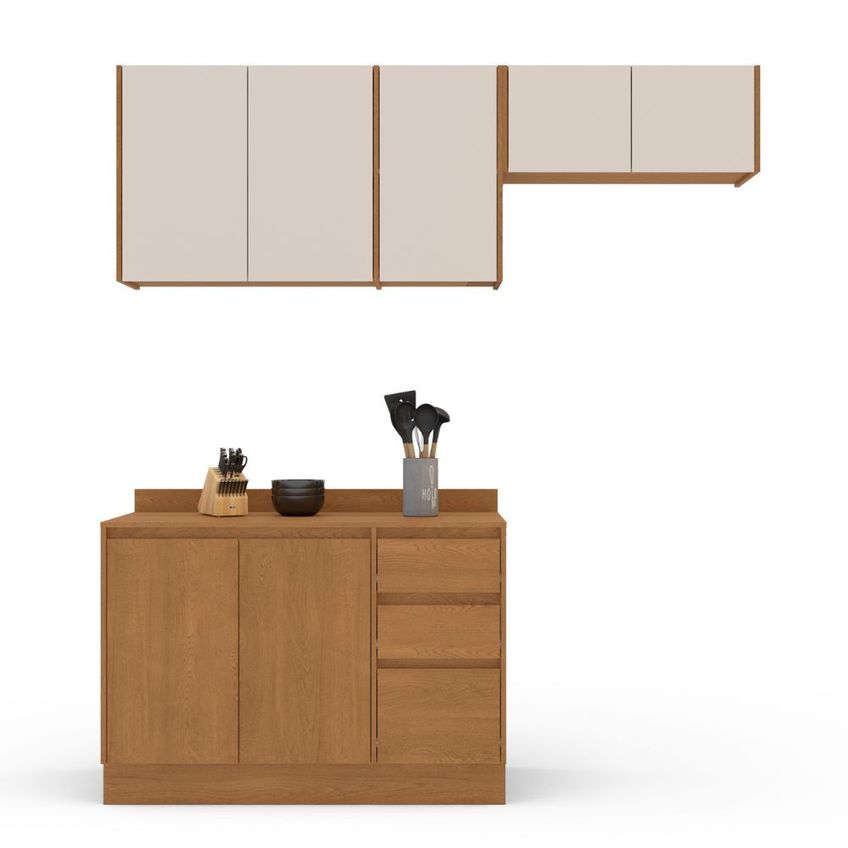 Cozinha Modulada 3 Peças Com Tampo Olivia Mobikasa - imagem 3