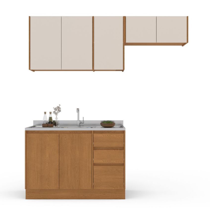 Cozinha Modulada 3 Peças Sem Pia Olivia Mobikasa - imagem 3