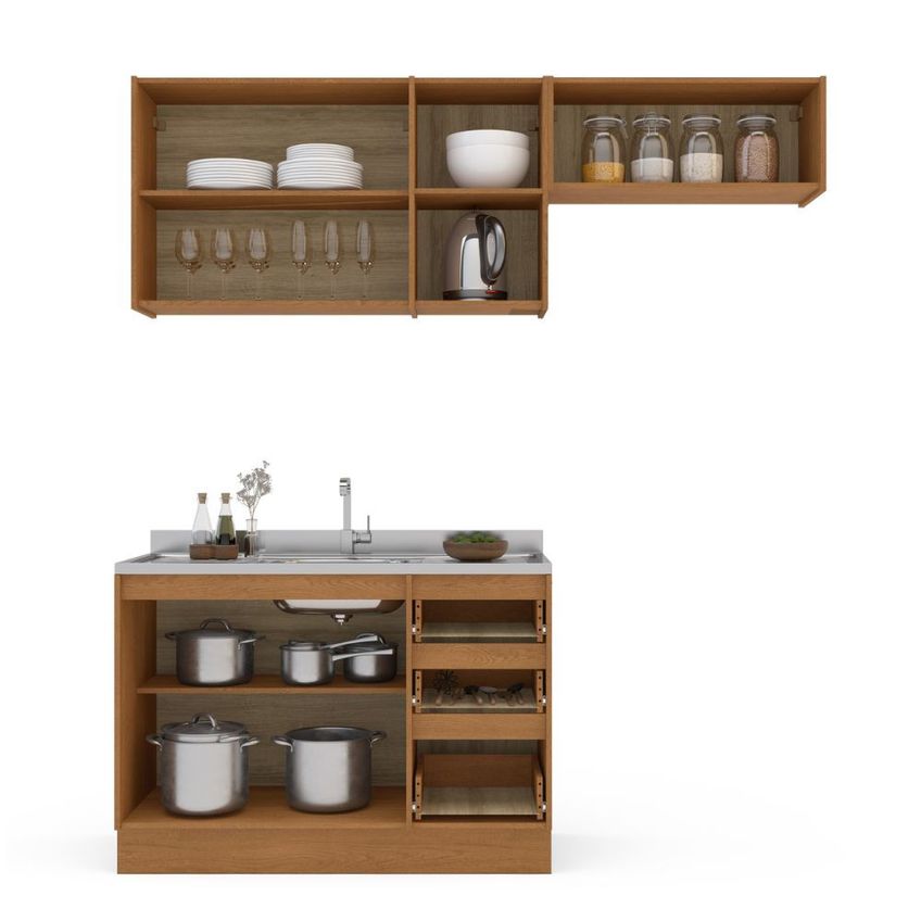 Cozinha Modulada 3 Peças Sem Pia Olivia Mobikasa - imagem 4