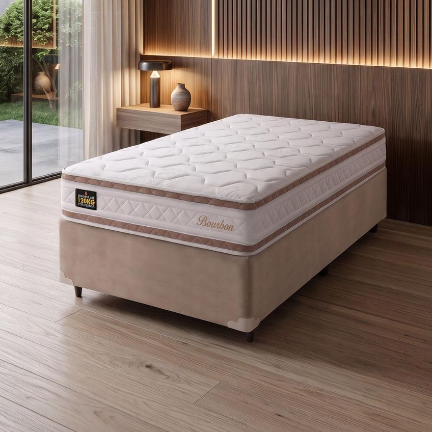 Cama Box Molas Ensacadas Bourbon Hellen - Suporta Até 110 Kg Por Pessoa - imagem 2
