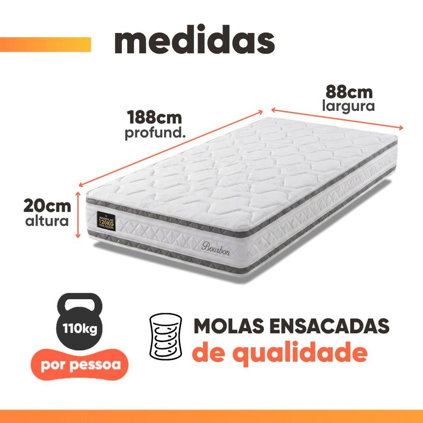 Cama Box Molas Ensacadas Bourbon Hellen - Suporta Até 110 Kg Por Pessoa - imagem 4