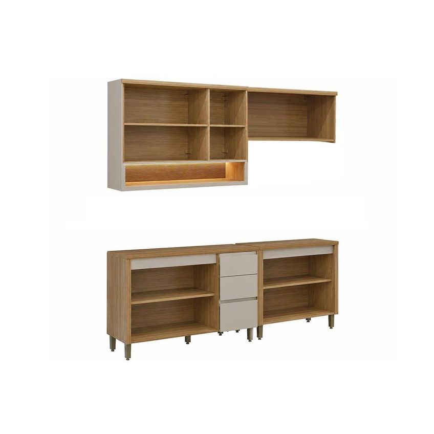 Cozinha Completa 4 Peças 8 Portas Allure Cz693 Gris Linea - imagem 3