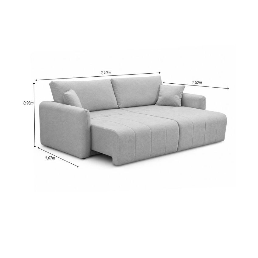 Sofá Cama 210cm Linho Ferrara Ferguile - imagem 3