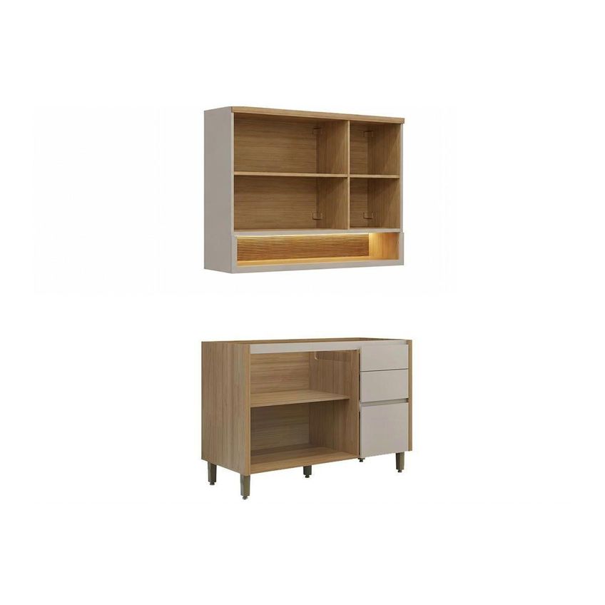 Cozinha Completa 2 Peças 5 Portas Allure Cz683 Gris Linea - imagem 4