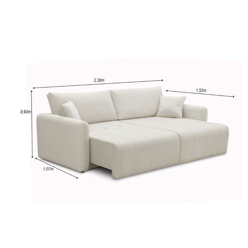 Sofá Cama 230cm Linho Ferrara Ferguile - imagem 3