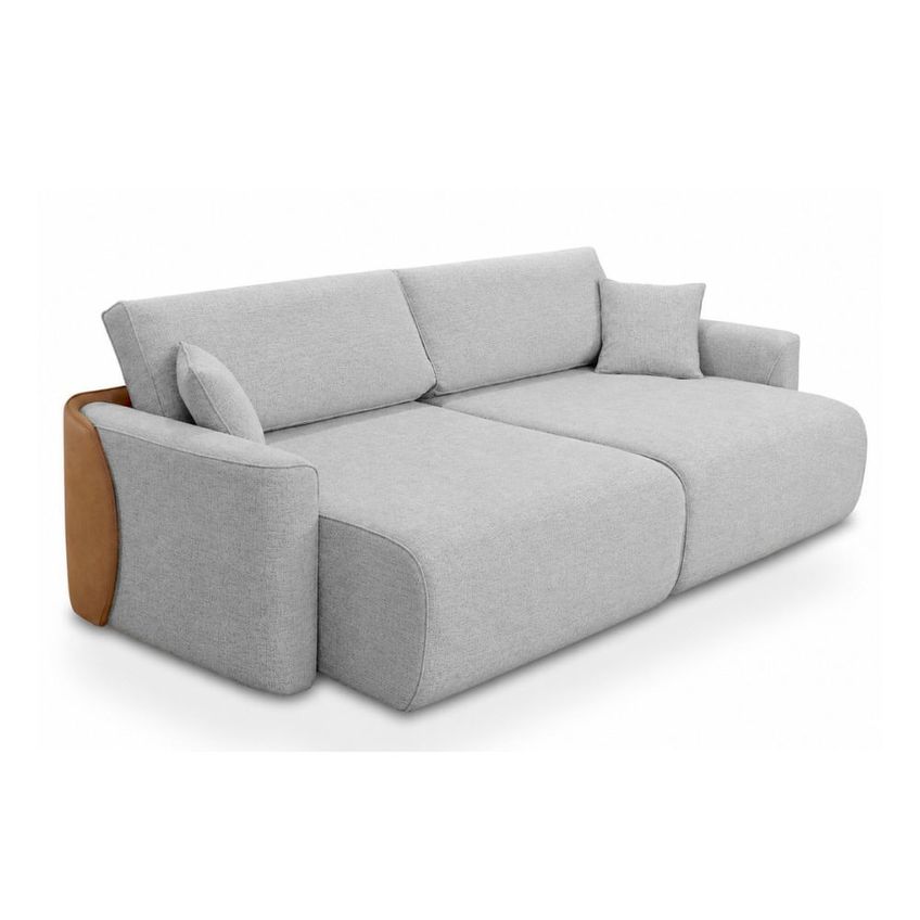Sofá Cama 260cm Linho E Corino Sintético Bipartido Duomo Ferguile - imagem 4