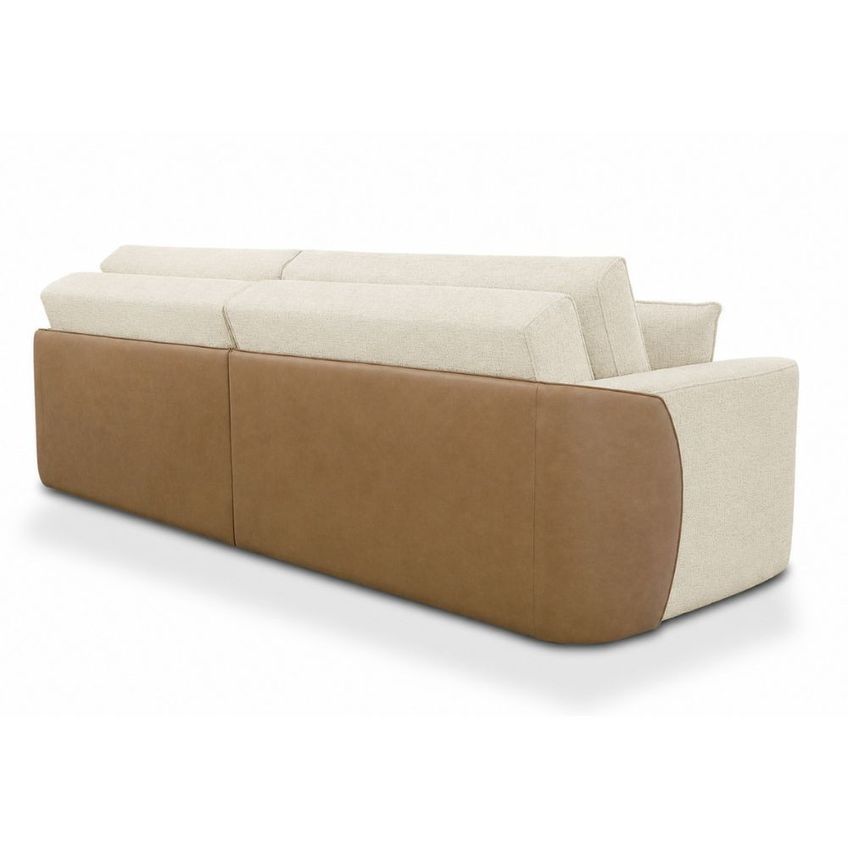 Sofá Cama 240cm Linho E Corino Sintético Bipartido Duomo Ferguile - imagem 5