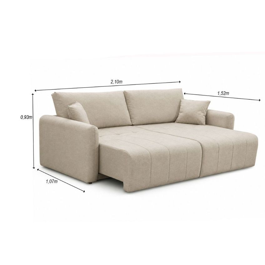Sofá Cama 210cm Linho Ferrara Ferguile - imagem 3