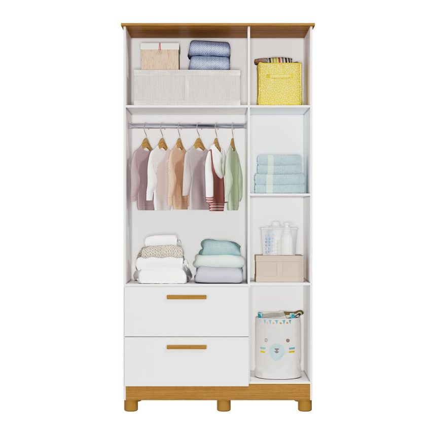 Guarda Roupa Infantil 4 Portas 2 Gavetas MDF Jujuba Permobili - imagem 3