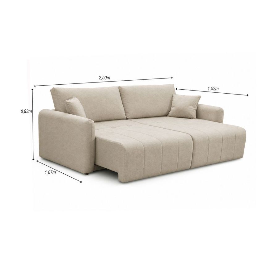 Sofá Cama 250cm Linho Ferrara Ferguile - imagem 3