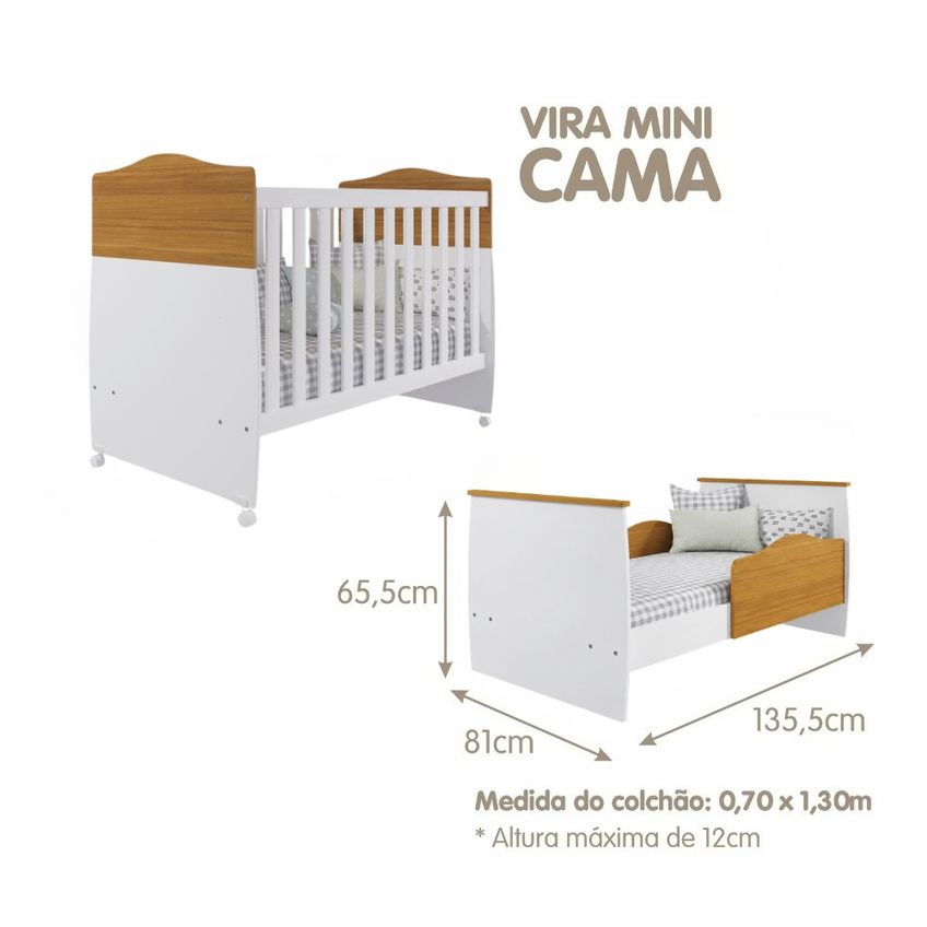 Berço Mini Cama Americano Em MDF Conforto Permobili - imagem 4