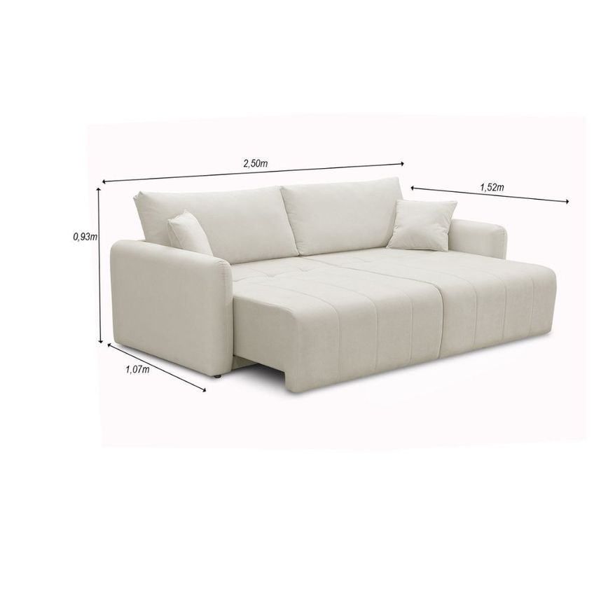 Sofá Cama 250cm Linho Ferrara Ferguile - imagem 3