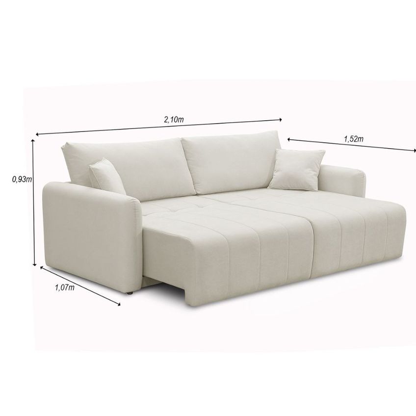Sofá Cama 210cm Linho Ferrara Ferguile - imagem 3