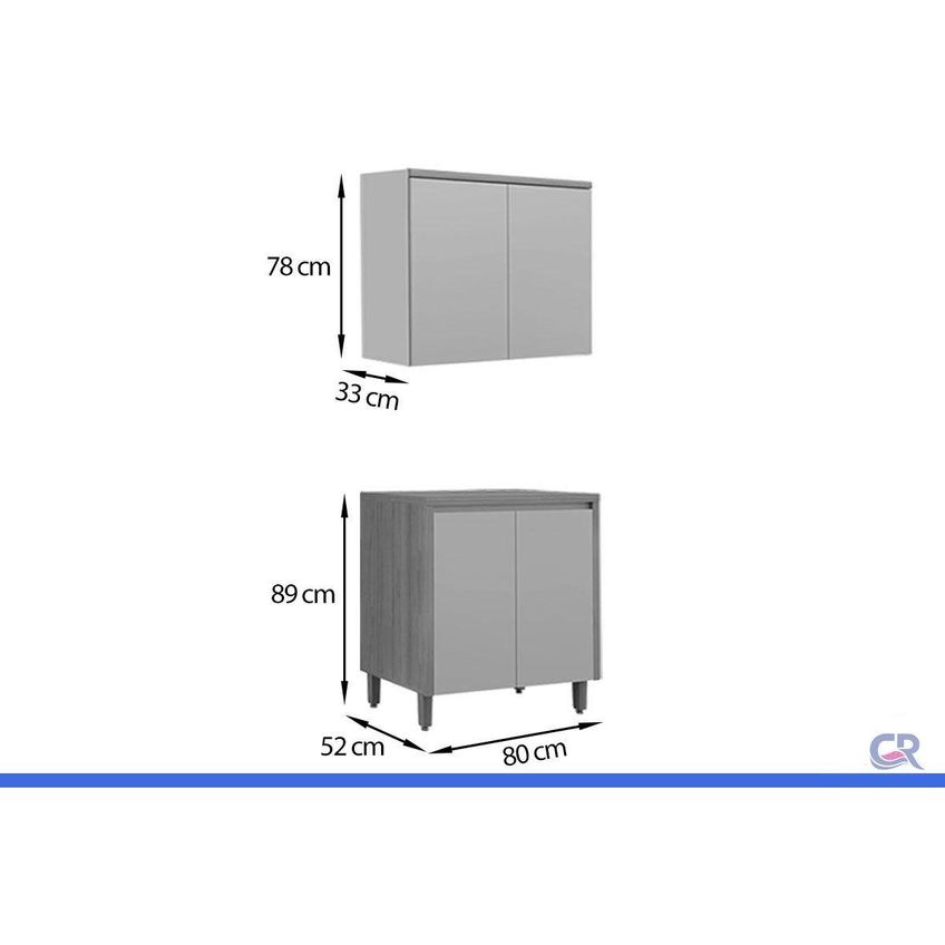 Cozinha Completa 2 Peças 4 Portas Allure Cz700 Gris Linea - imagem 3