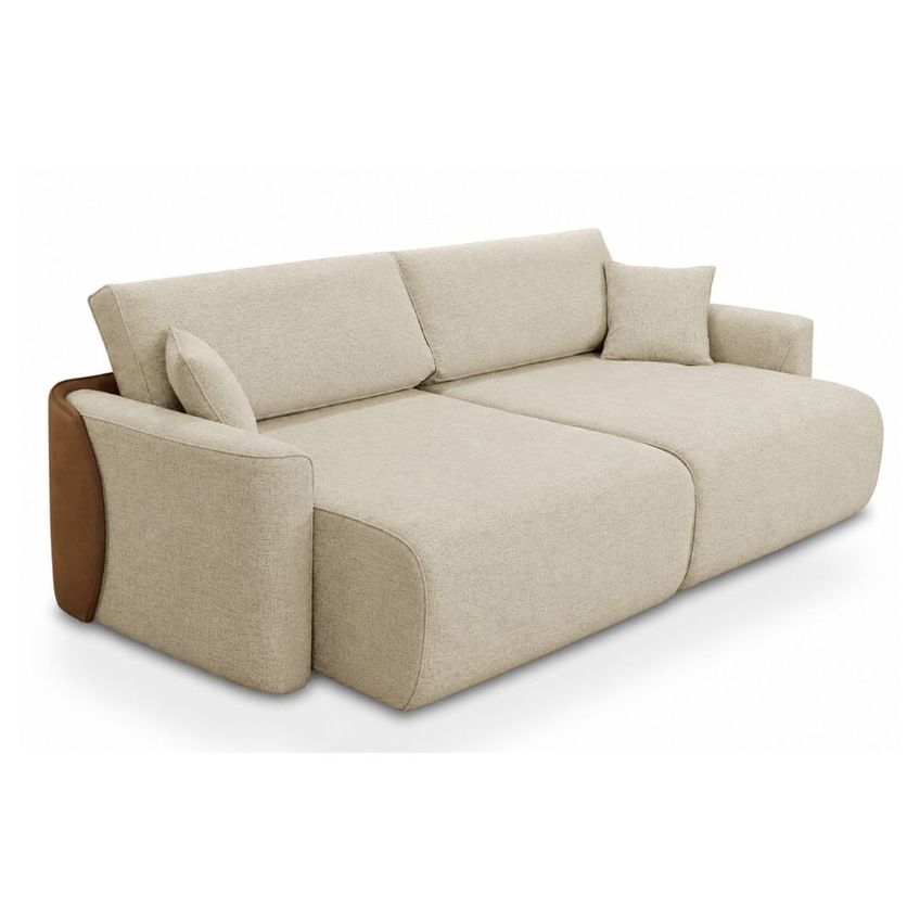 Sofá Cama 260cm Linho E Corino Sintético Bipartido Duomo Ferguile - imagem 3