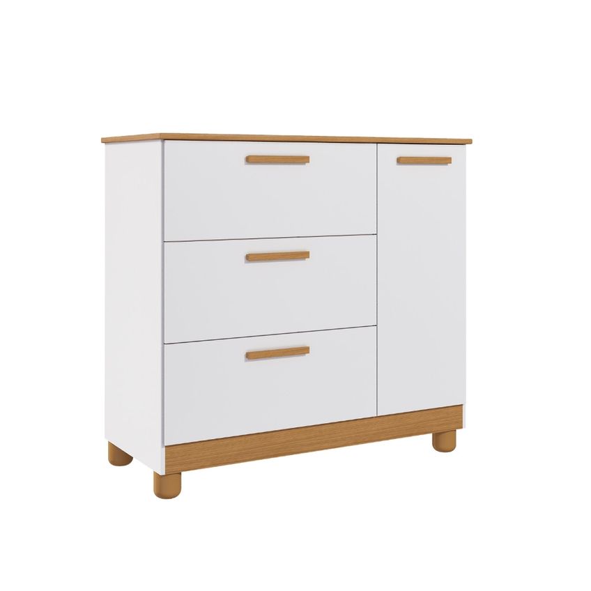 Cômoda Infantil 3 Gavetas 1 Porta MDF Jujuba Permobili - imagem 2