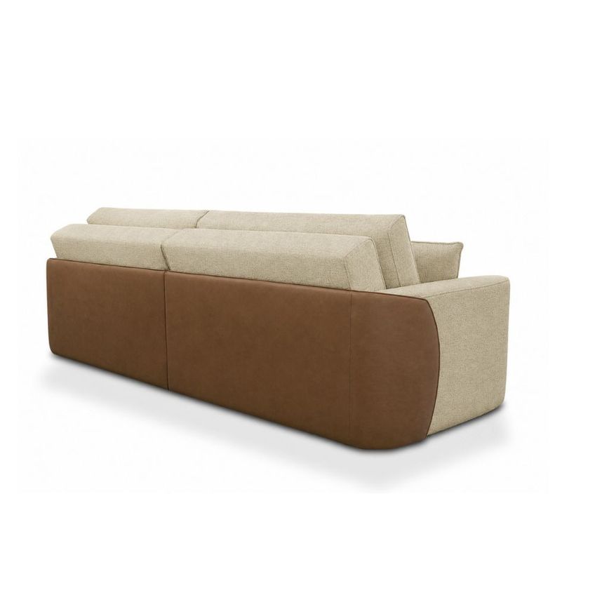Sofá Cama 260cm Linho E Corino Sintético Bipartido Duomo Ferguile - imagem 4