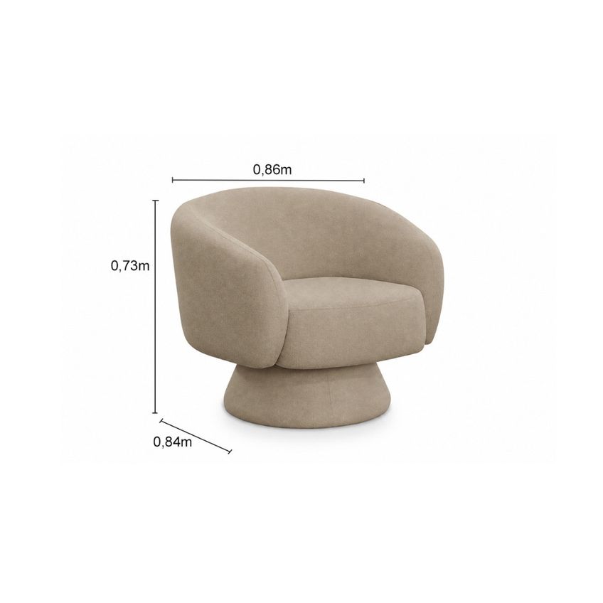 Poltrona 86cm Linho Giratória Olden Ferguile - imagem 4
