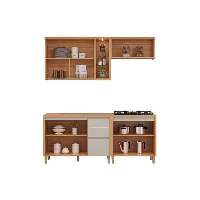 Cozinha Completa 4 Peças 7 Portas Allure Cz691 Gris Linea - imagem 4