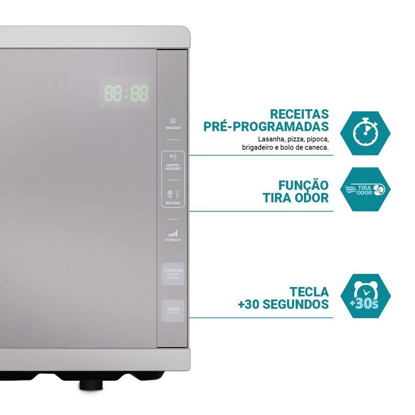 Micro-ondas Philco 33l Acabamento Inox Espelhado Pmo38t 220v - imagem 4