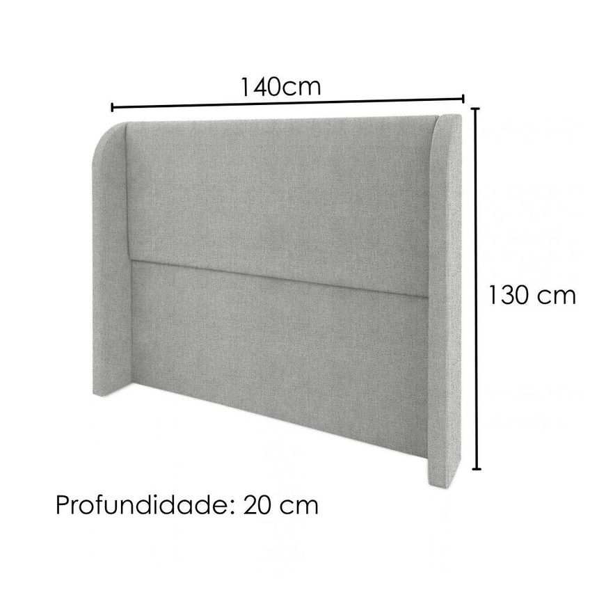Cabeceira Casal 140 Cm Com Frame Imperial Linho Cinza Impo - imagem 3