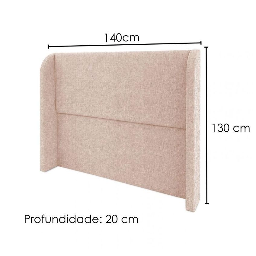 Cabeceira Casal 140 Cm Com Frame Imperial Linho Rose Impo - imagem 3