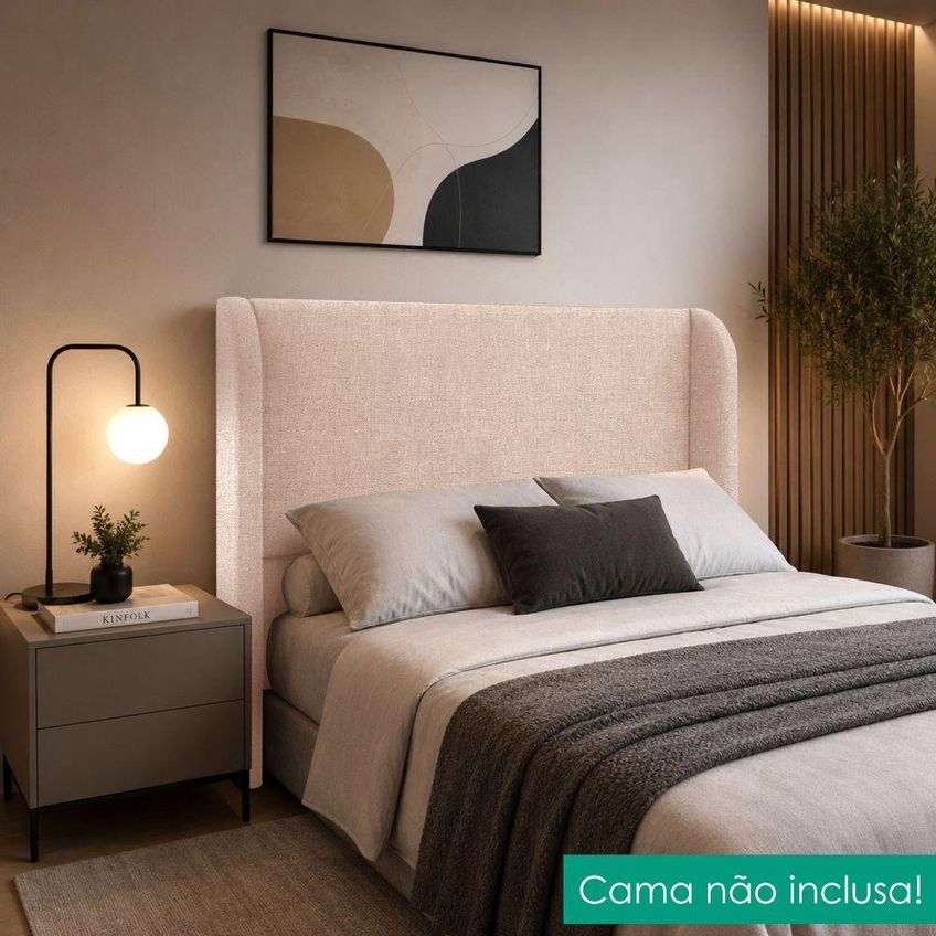 Cabeceira Casal 140 Cm Com Frame Imperial Linho Rose Impo - imagem 5