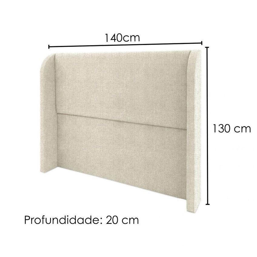 Cabeceira Casal 140 Cm Com Frame Imperial Linho Bege Impo - imagem 3