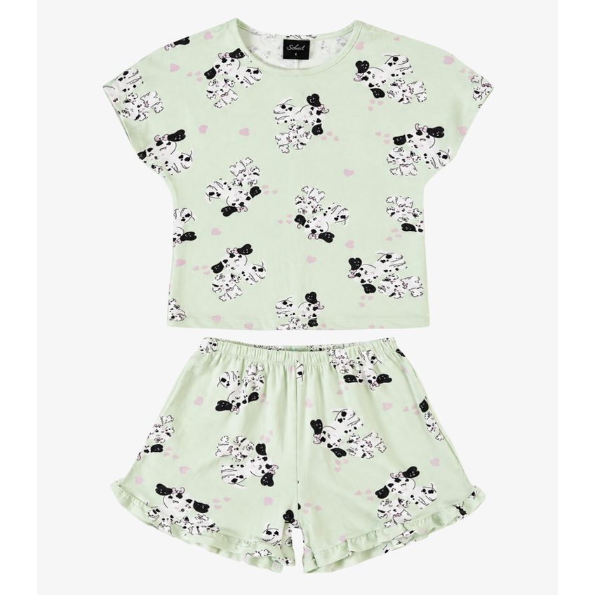 Pijama Infantil Feminino Estampado Select Verde 4 - imagem 4