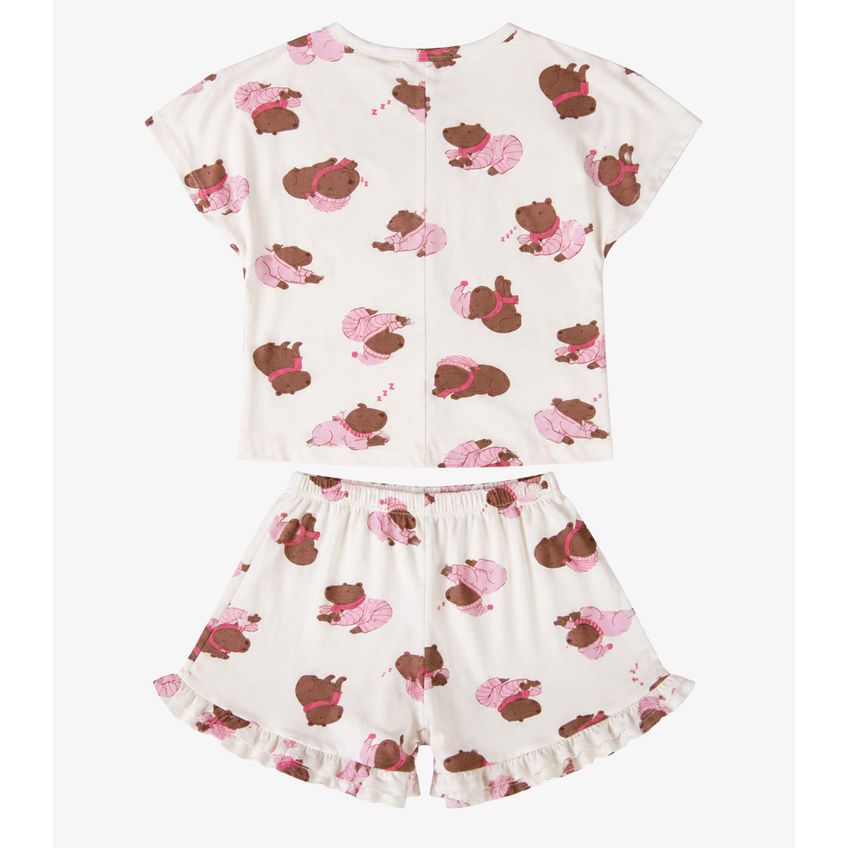 Pijama Infantil Feminino Estampado Select Branco 6 - imagem 5