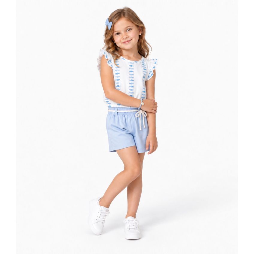 Conjunto Infantil Feminino Estampado Select Branco 4 - imagem 3