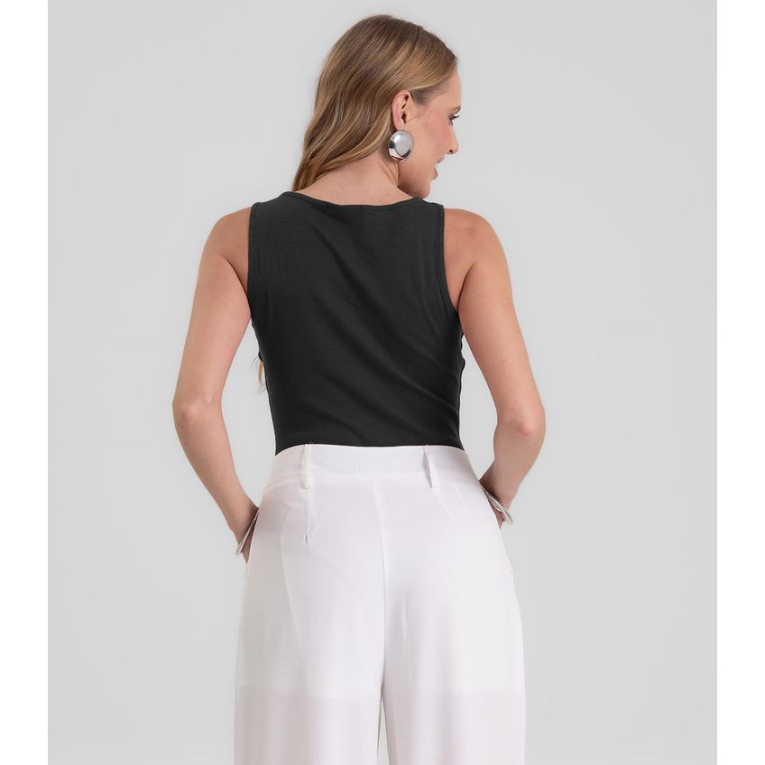 Body Feminino Com Aviamento No Decote Dianna Preto GG - imagem 3