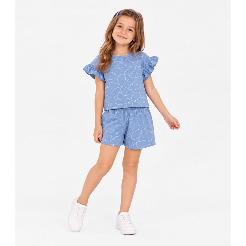 Conjunto Infantil Feminino Estampado Select Azul 6 - imagem 3