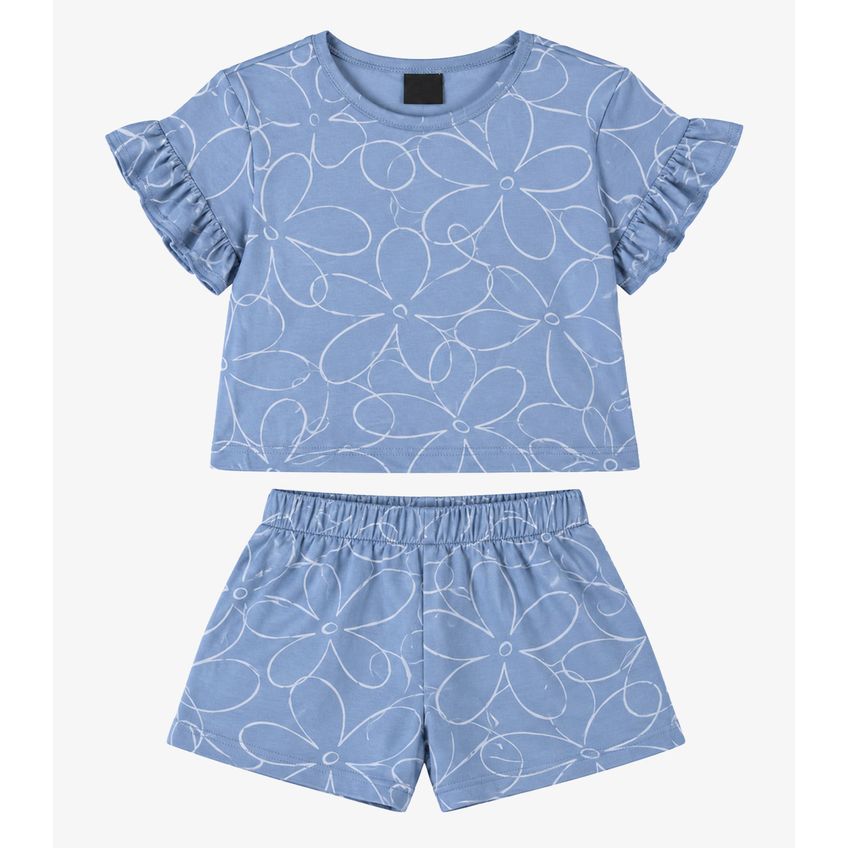 Conjunto Infantil Feminino Estampado Select Azul 6 - imagem 4