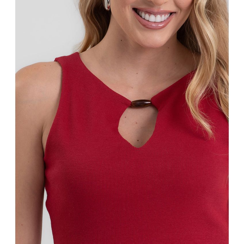 Body Feminino Com Aviamento No Decote Dianna Vermelho P - imagem 2