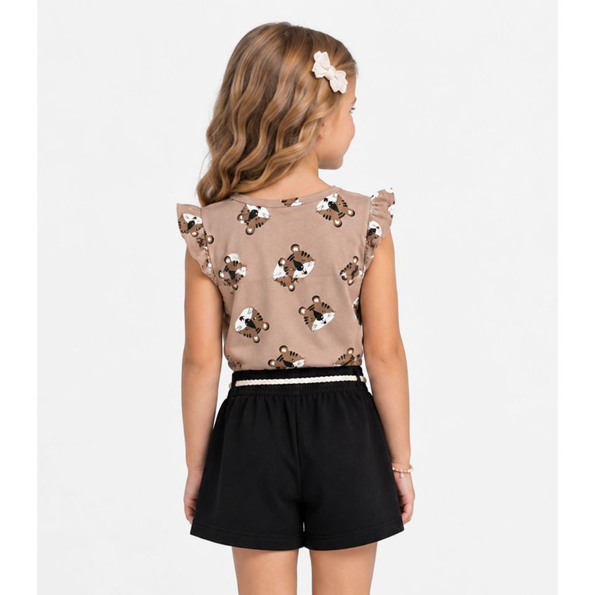 Conjunto Infantil Feminino Estampado Select Bege 4 - imagem 2
