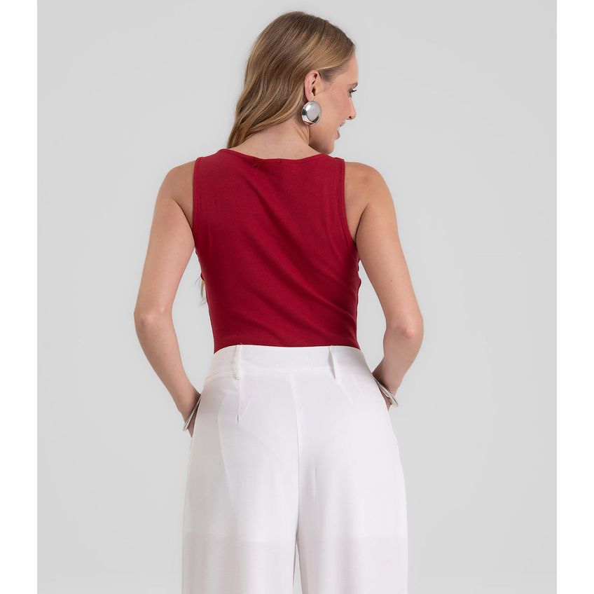Body Feminino Com Aviamento No Decote Dianna Vermelho M - imagem 3