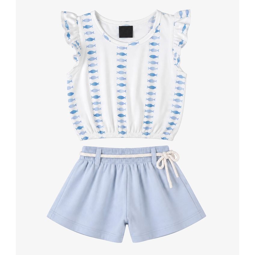 Conjunto Infantil Feminino Estampado Select Branco 10 - imagem 4