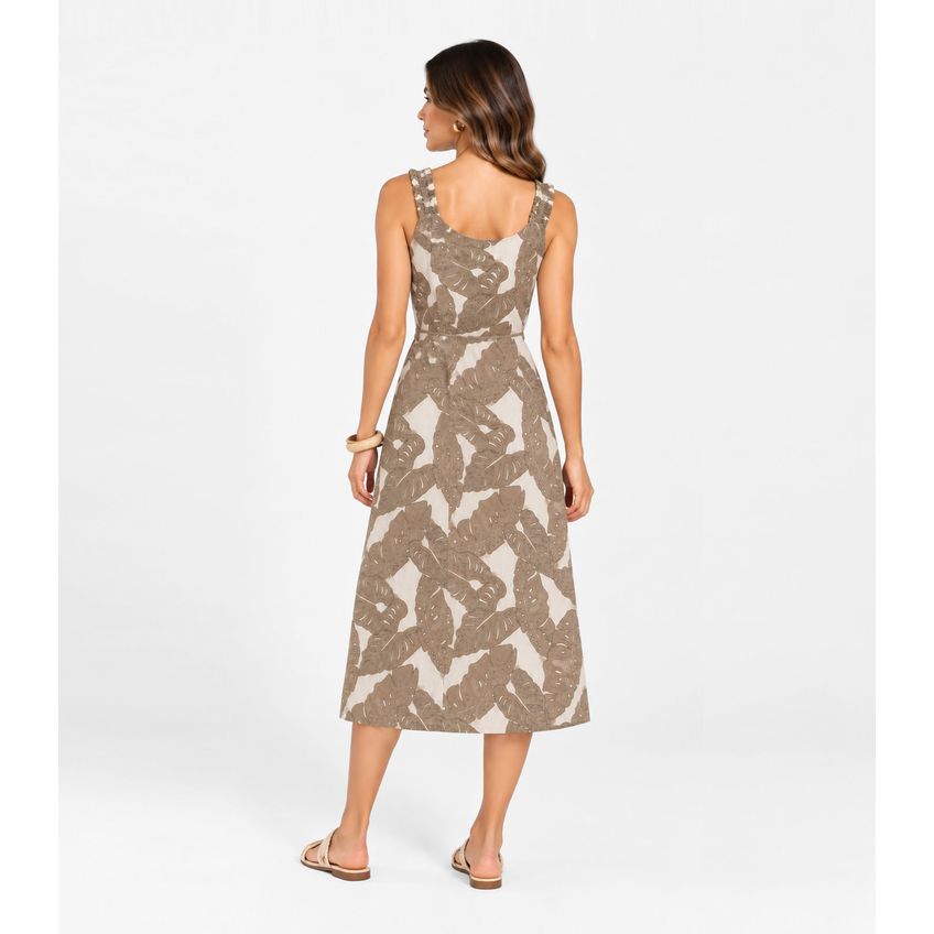 Vestido Midi Viscose Select Cinza P - imagem 3