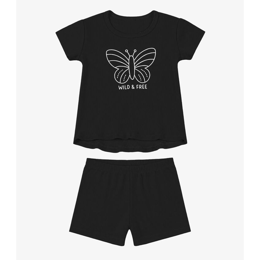 Conjunto Feminino Infantil Regata E Short Select Preto 1 - imagem 4