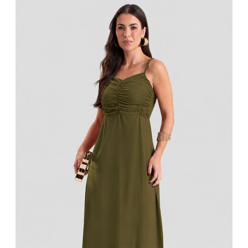 Vestido Super Midi Alças Em Tranças Dianna Verde P - imagem 4